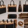 1 Color Block Structured Tote Bag for Women – Professional Work Handbag with Top Handles