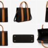 WhatsApp Image 2026-05-12 at 18.47.18 (1) Ziffly "Aura" Two-Tone Executive Tote – Structured 11-Inch Black & Tan Professional Handbag*