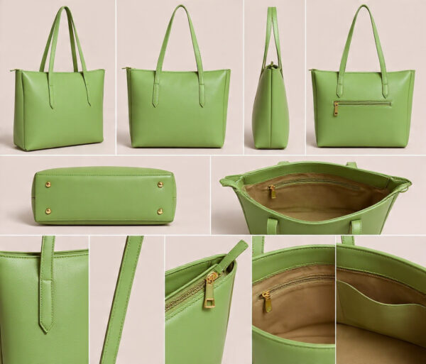 light green tote bag Ziffly tote bag, ladies tote bags Pakistan, large handbags for women, tan shoulder bag, women office bags, premium tote bags,
