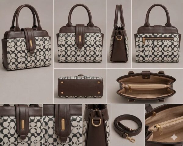 WhatsApp Image 2026-05-15 at 09.49.58 Designer-Inspired Monogram Handbag for Women – Structured Top Handle Satchel with Gold Hardware