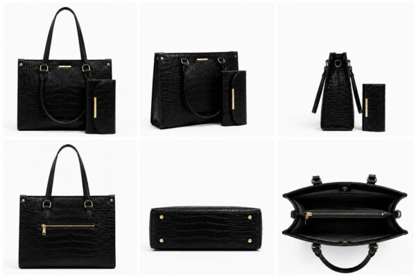 WhatsApp Image 2026-05-17 at 18.07.06 Elegant 2-Piece Crocodile Embossed Tote Bag & Matching Clutch Wallet Set