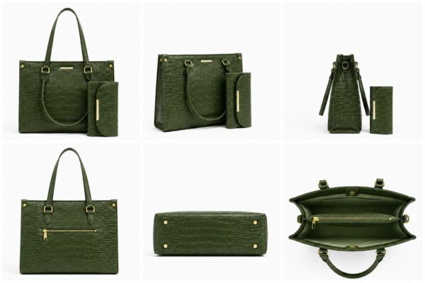 WhatsApp Image 2026-05-17 at 18.07.07 Elegant 2-Piece Crocodile Embossed Tote Bag & Matching Clutch Wallet Set