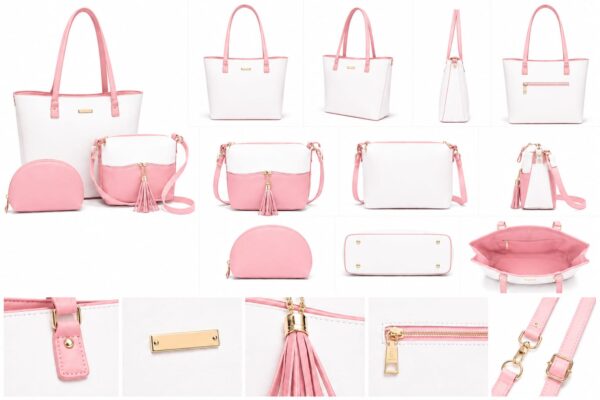 WhatsApp Image 2026-05-17 at 18.17.05 Ziffly "Giya" 3-Piece Premium Tote Set – White & Tan 16-Inch Large Handbag with Matching Crossbody and Pouch