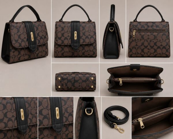 WhatsApp Image 2026-05-18 at 00.05.33 Designer-Inspired Monogram Handbag for Women – Structured Top Handle Satchel with Gold Hardware