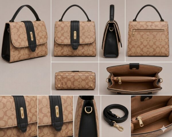 WhatsApp Image 2026-05-18 at 00.06.38 Designer-Inspired Monogram Handbag for Women – Structured Top Handle Satchel with Gold Hardware