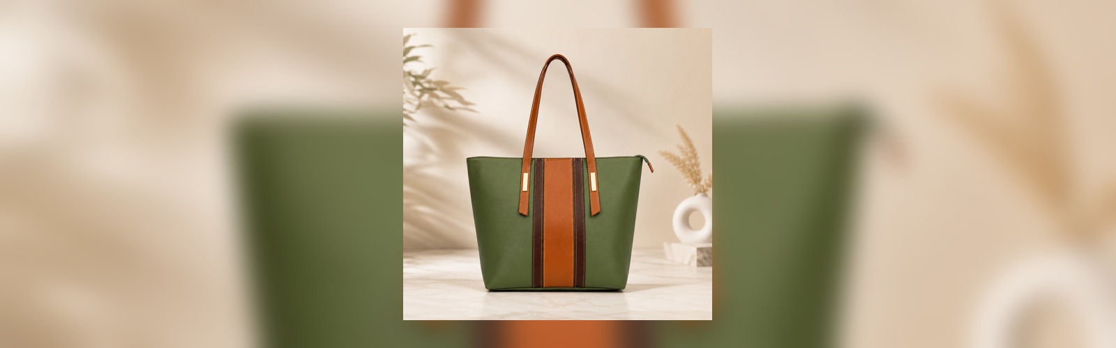bag Color Block Structured Tote Bag for Women β Professional Work Handbag with Top Handles