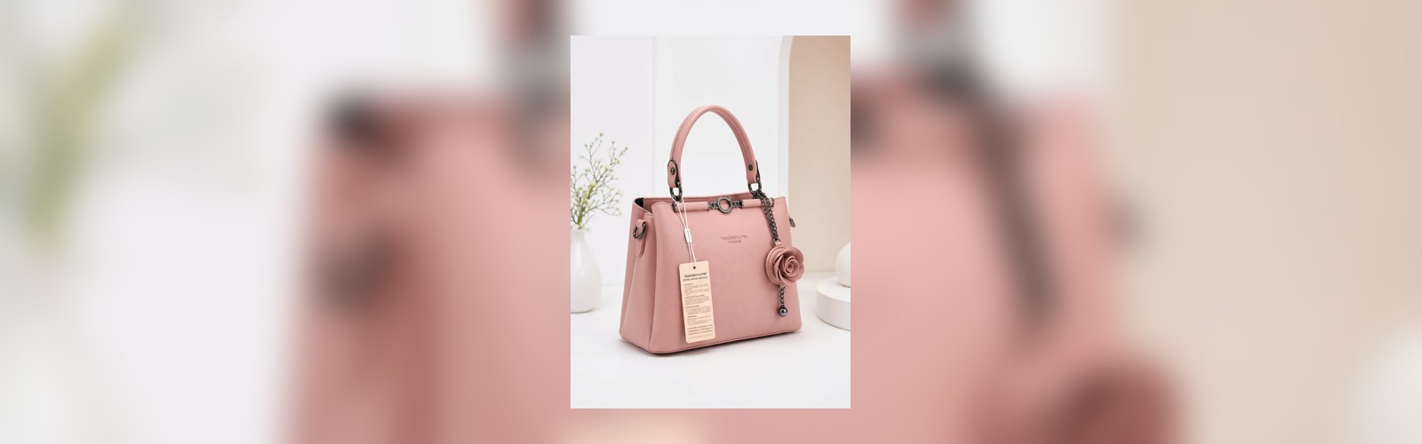 pink bag Designer-Inspired Monogram Handbag for Women β Structured Top Handle Satchel with Gold Hardware